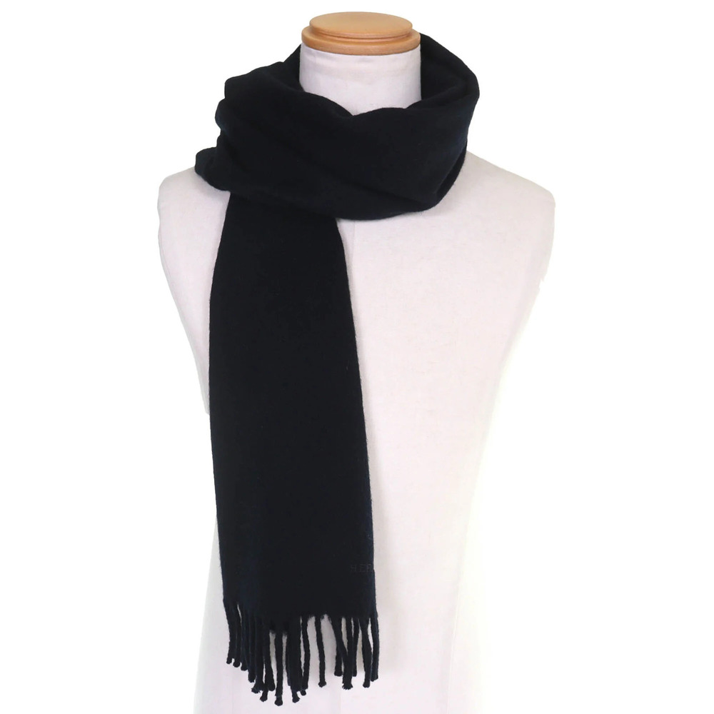 HERMES Authentic Black Scarf - Picture 3 of 7